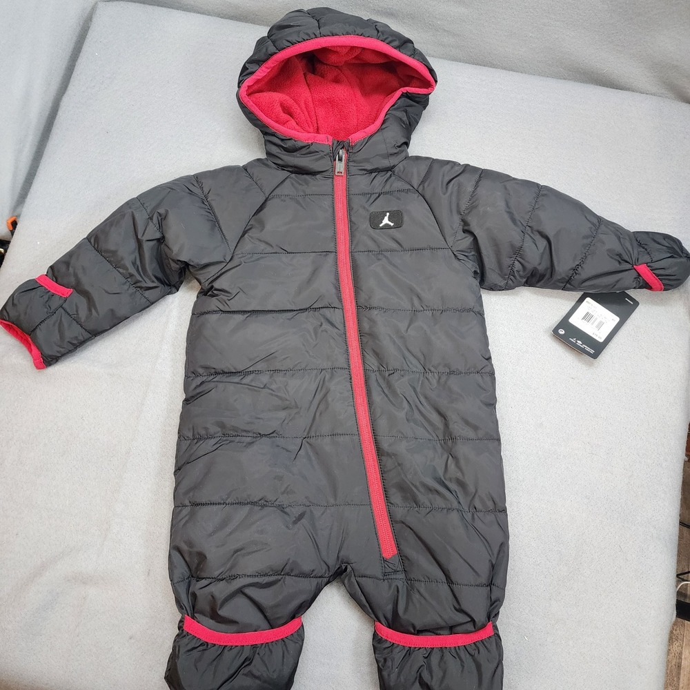 Jordan Jumpman Baby Bunting Puffer‎ Snowsuit Black Red 6M NWT